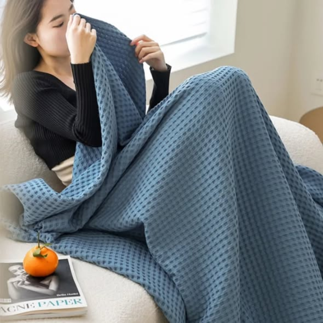 Waffle Bed Coverlet Set with pillow cases