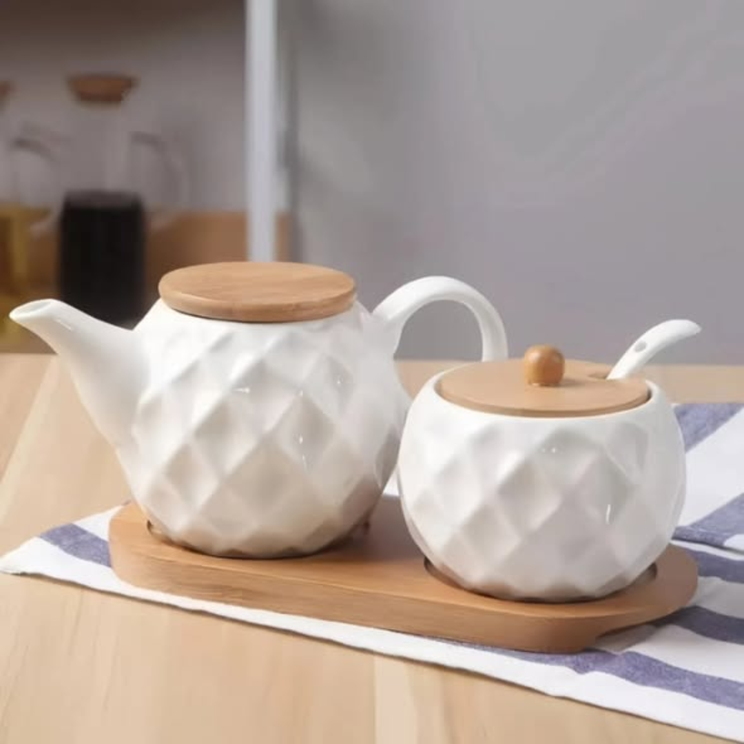 3 piece ceramic tea set