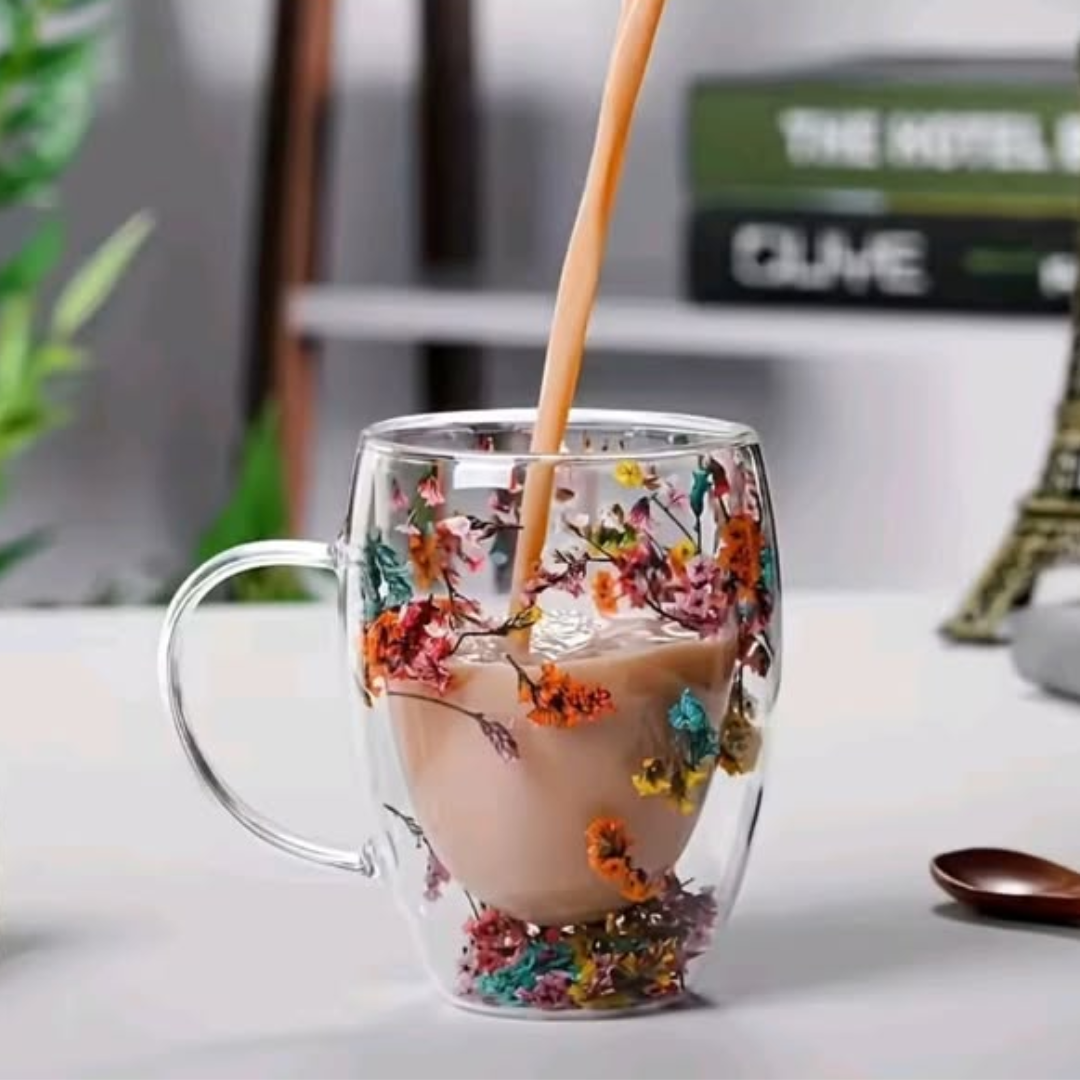 Double Wall Floral Mugs