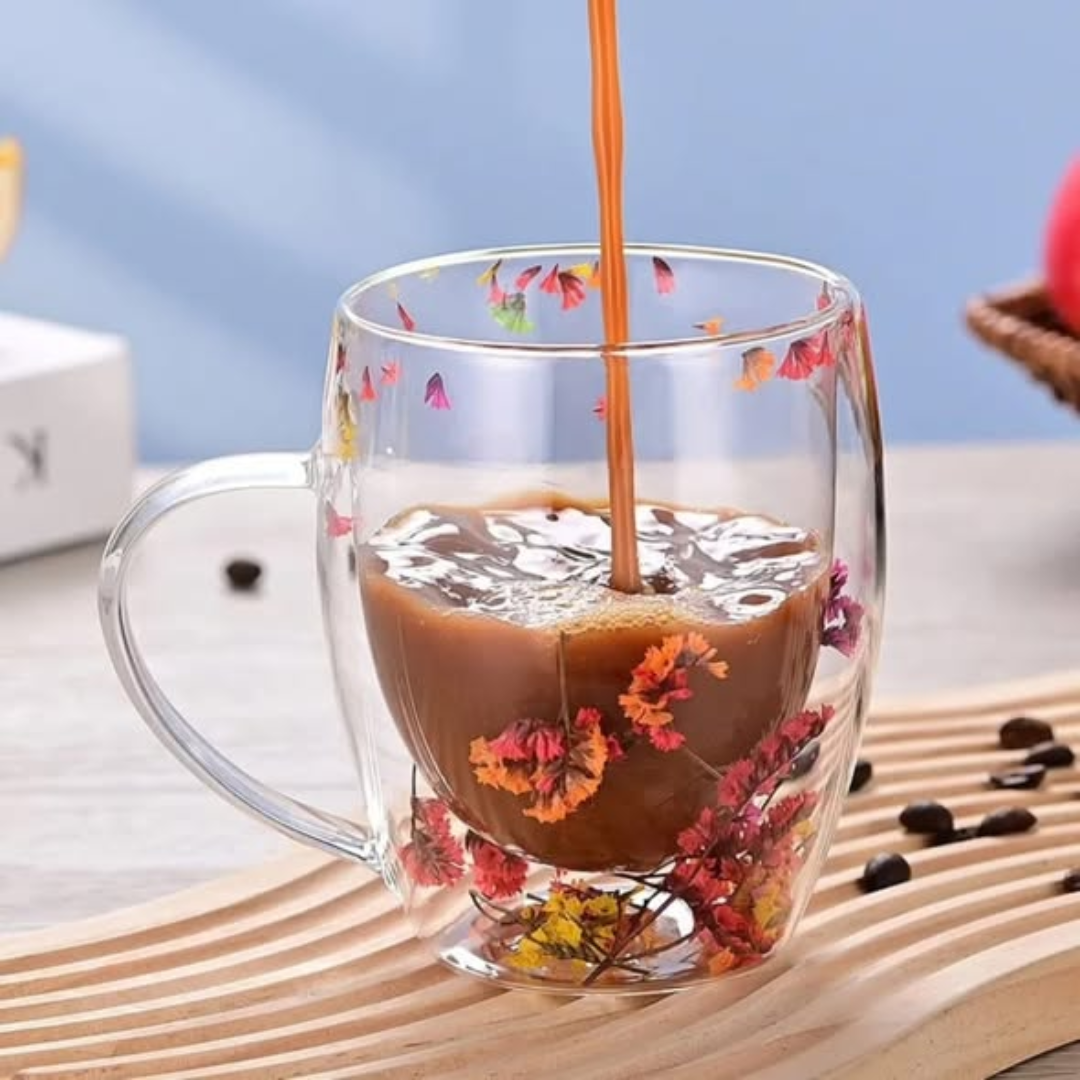 Double Wall Floral Mugs