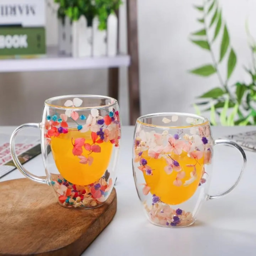 Double Wall Floral Mugs