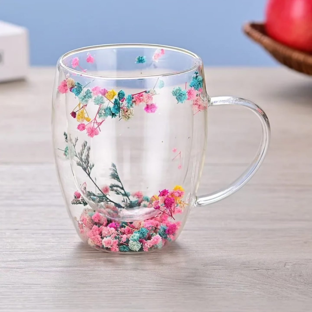 Double Wall Floral Mugs