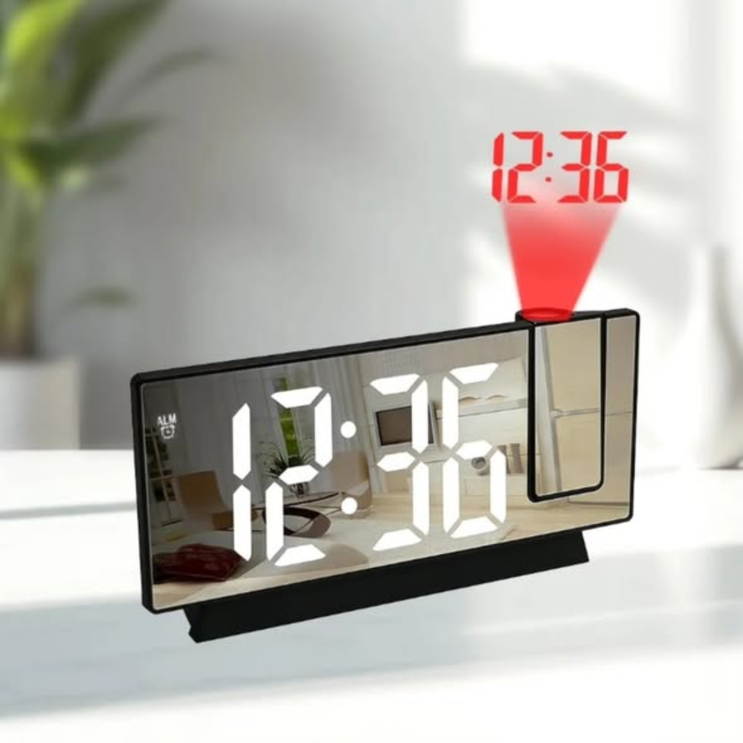 Mirror Multifunctional Projection Digital Alarm Clock