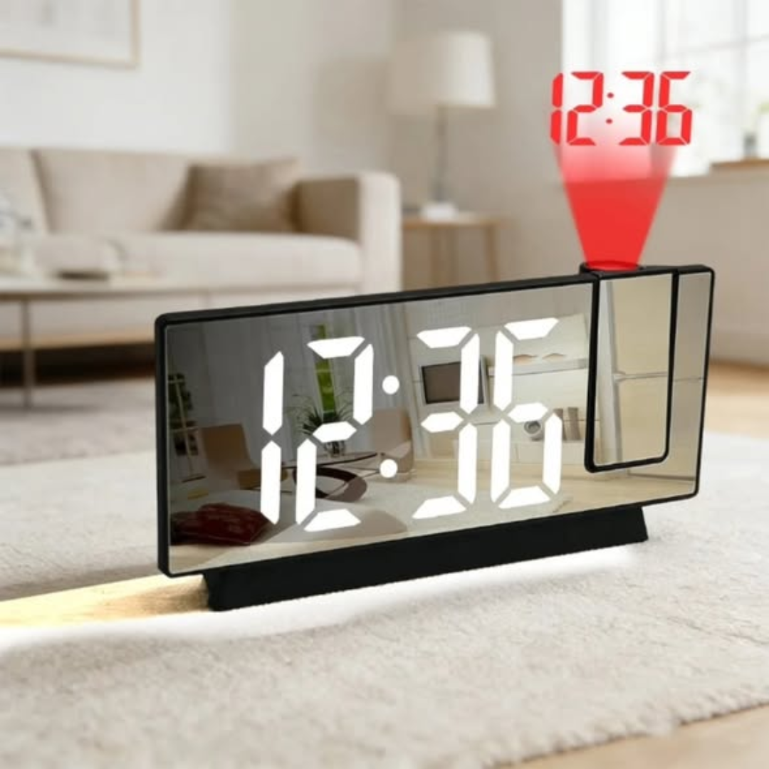 Mirror Multifunctional Projection Digital Alarm Clock