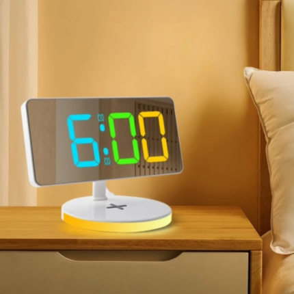 Dual digital alarm clock with a wireless charger