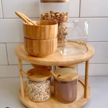 Bamboo Rotating Spice Rack