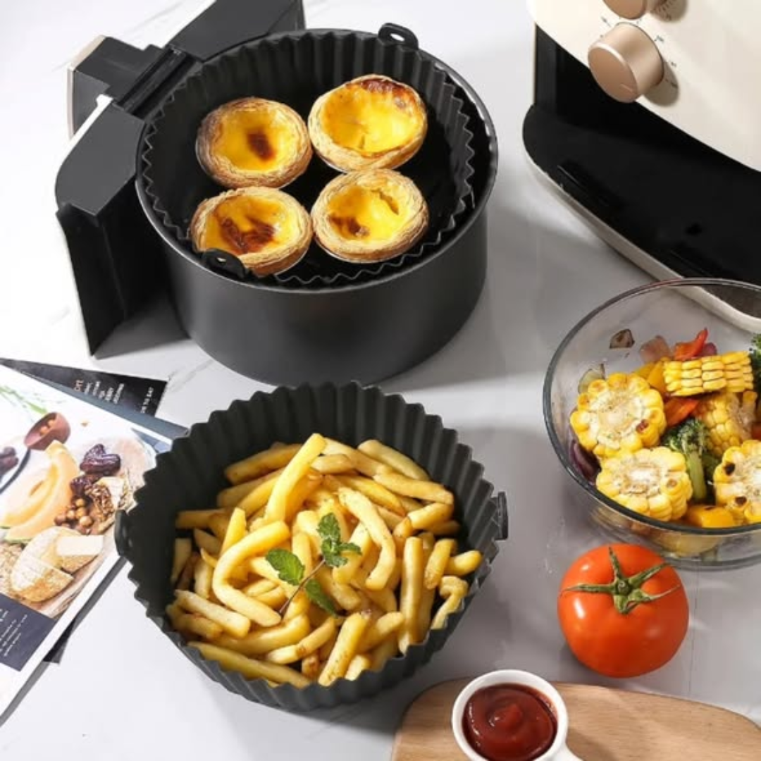 Re-usable silicone air fryer lining mats