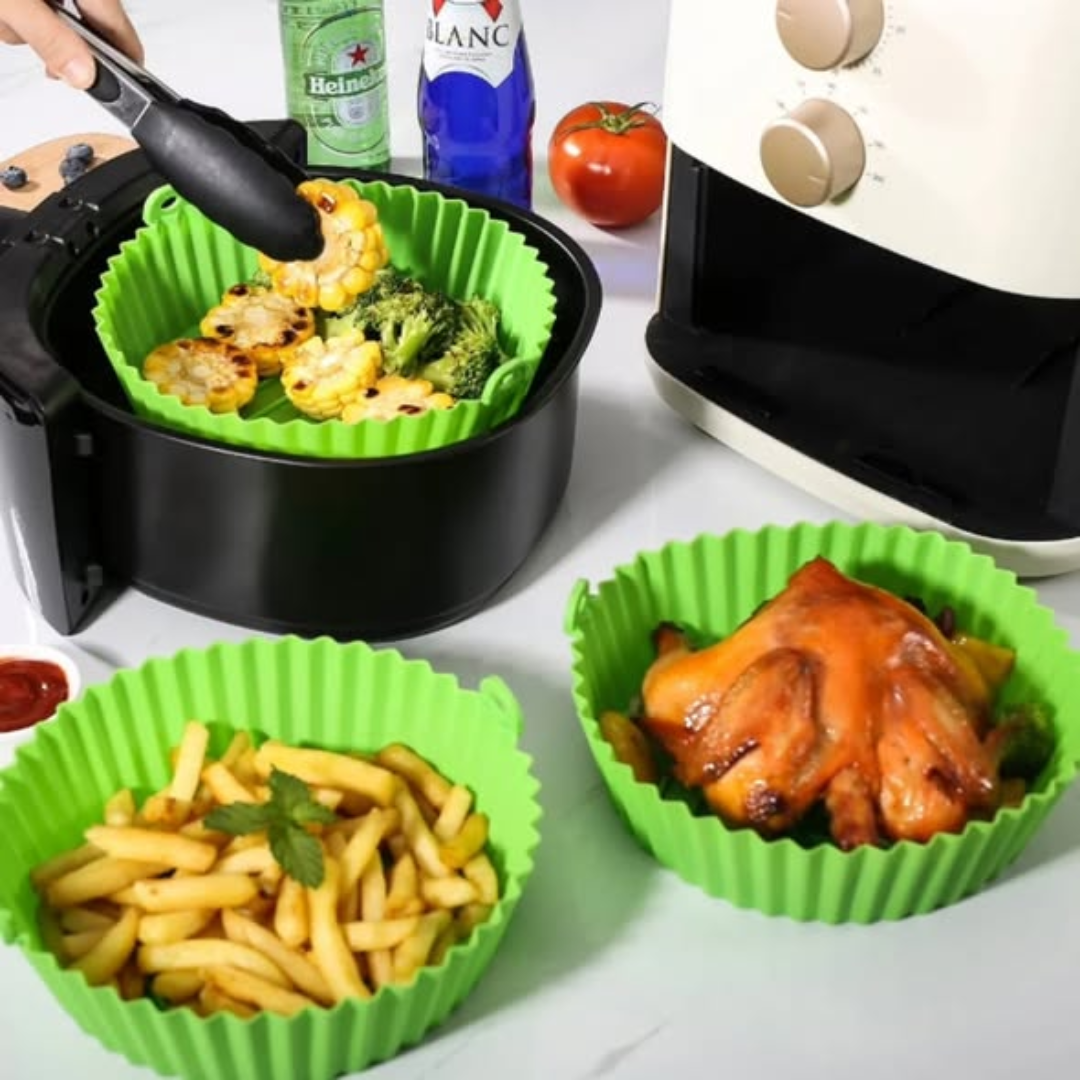 Re-usable silicone air fryer lining mats