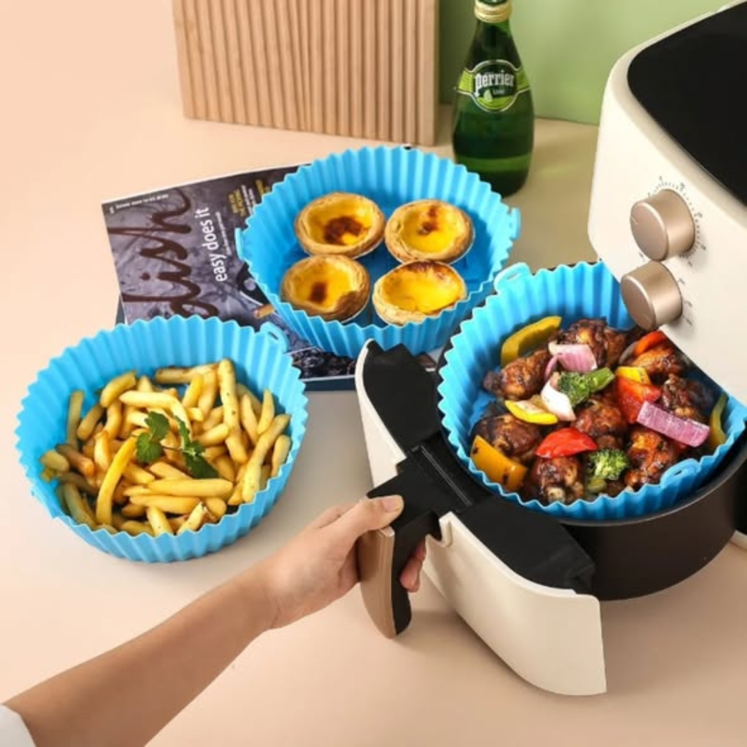 Re-usable silicone air fryer lining mats