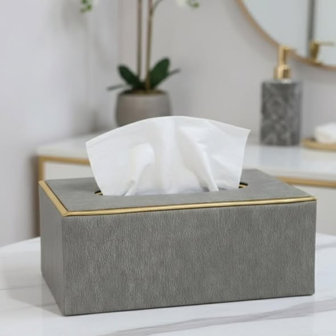 Light Luxury Nordic Creative Leather Gold Tissue Box