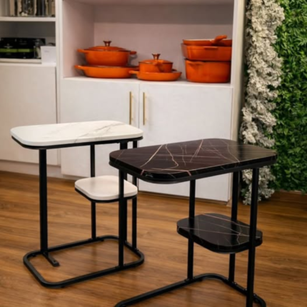 Marble textured side table