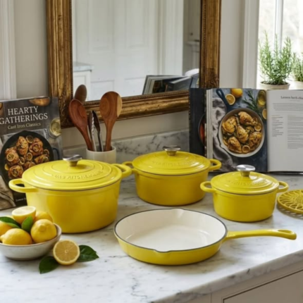 8pc Enamel Cast Iron Pot Set