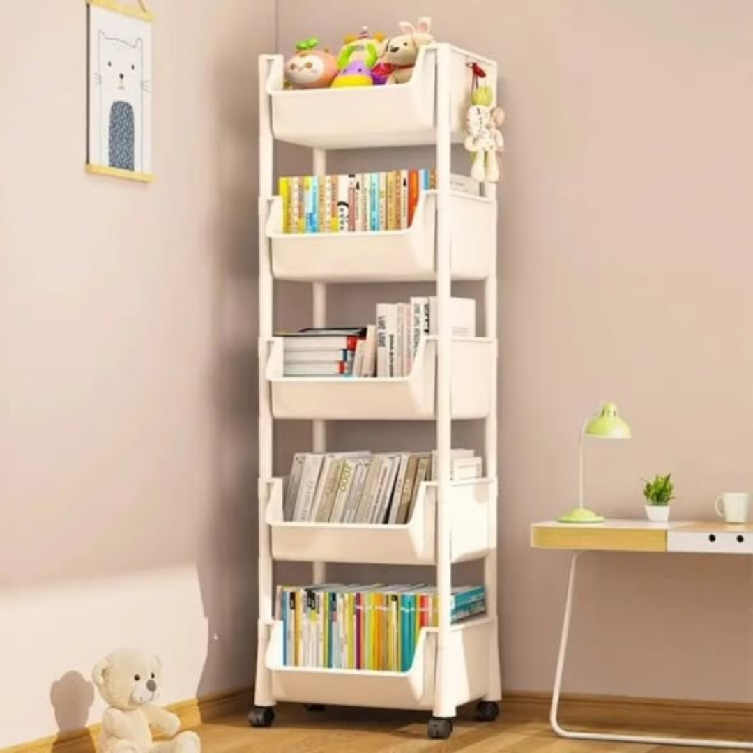 5-Tier Rolling Trolley Storage Organizer