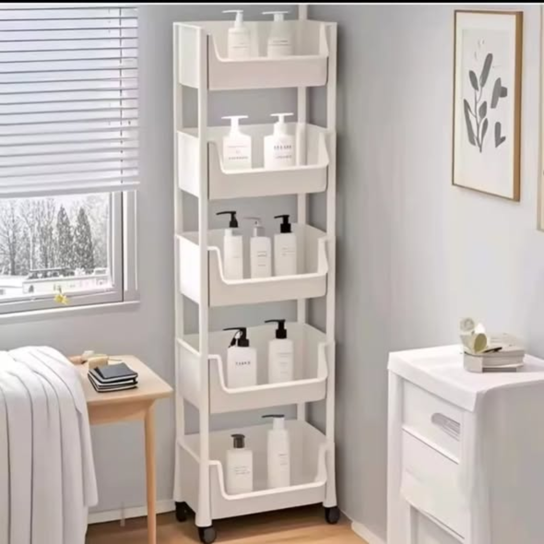 5-Tier Rolling Trolley Storage Organizer