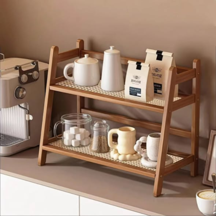 Bamboo countertop storage rack