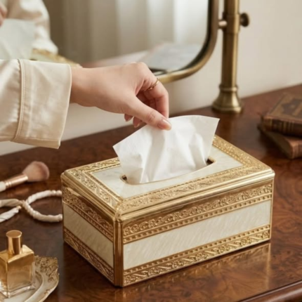 Gold-Trimmed napkin holder