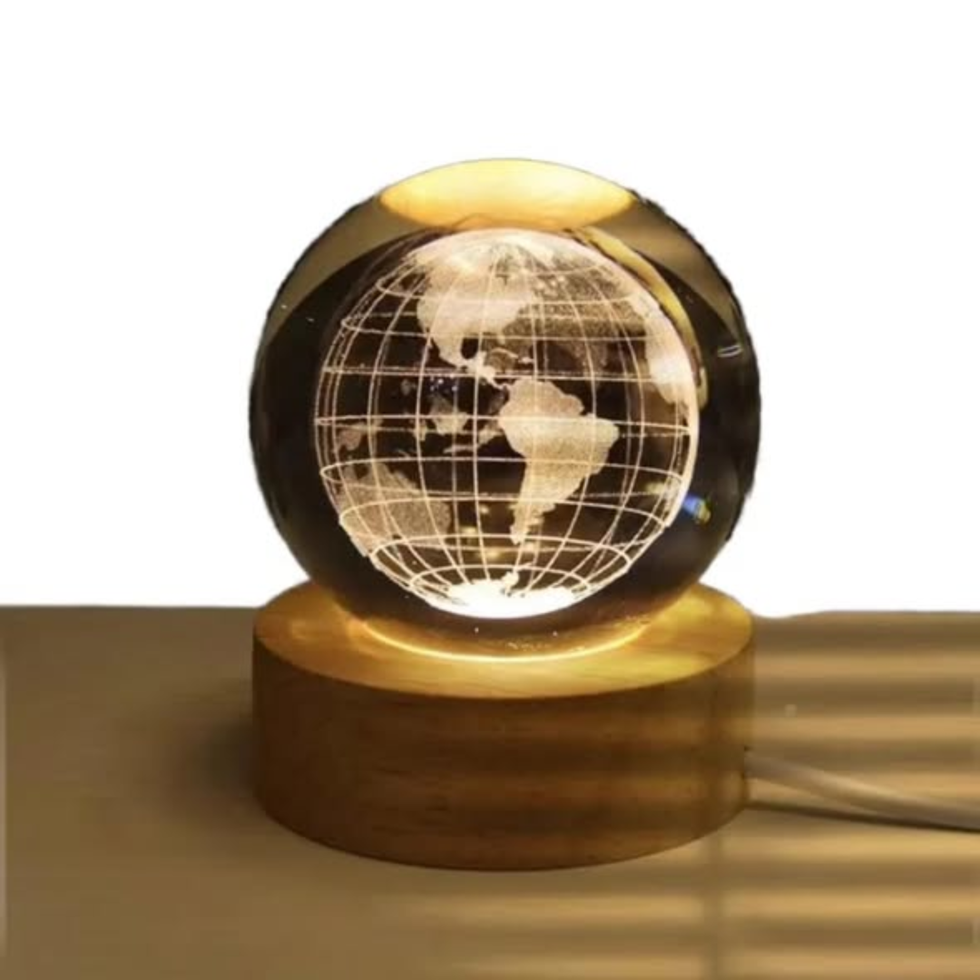 3D Earth Crystal LED Globe Decoration Ball