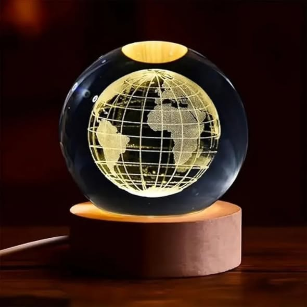 3D Earth Crystal LED Globe Decoration Ball