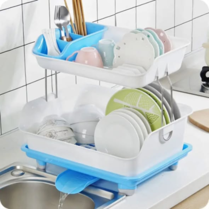 2 Tier Plastic Dish Rack