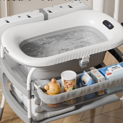 Baby Bath Tub with Changing Table and Storage
