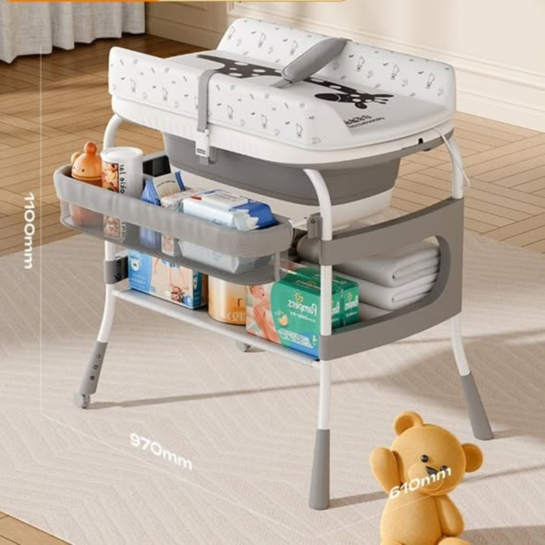 Baby Bath Tub with Changing Table and Storage