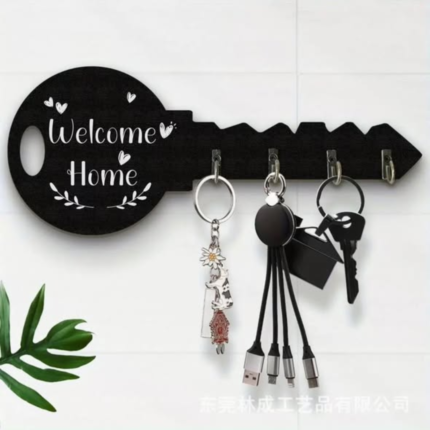 Welcome Home Wooden Key Holder