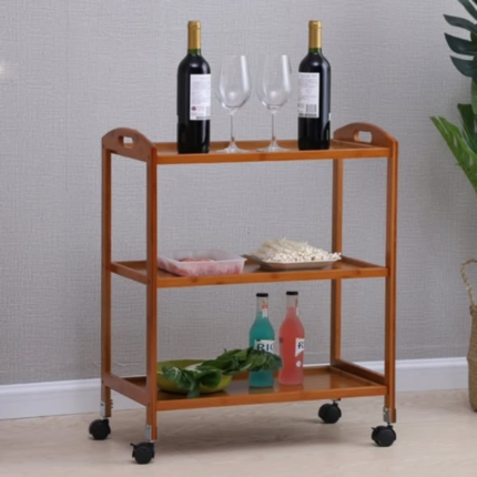 3 tier Bamboo Serving Trolley