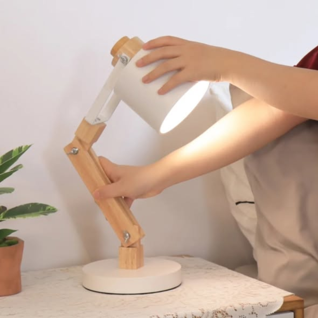 Adjustable Wooden Desk Lamp