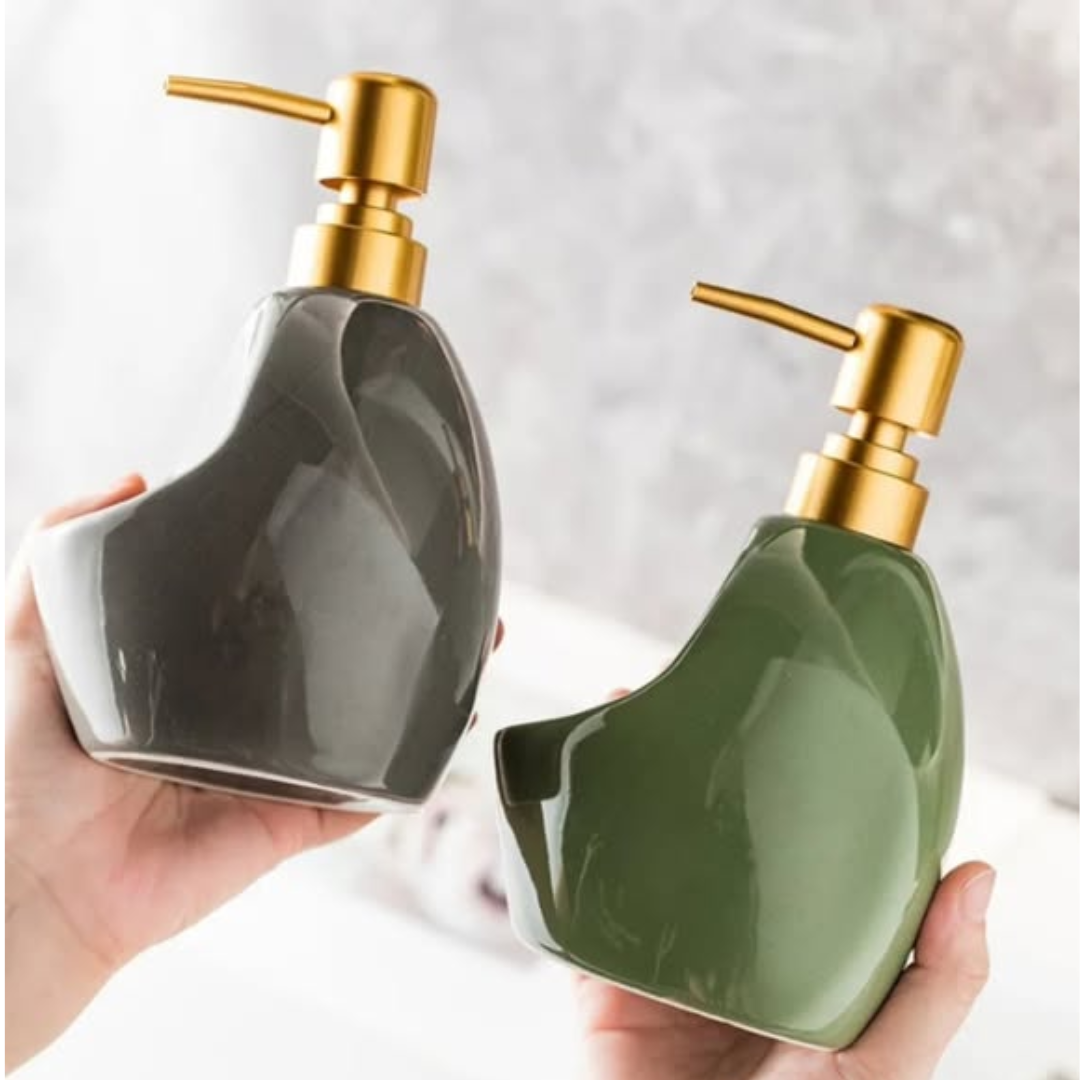 Ceramic Soap Dispenser with Sponge Holder