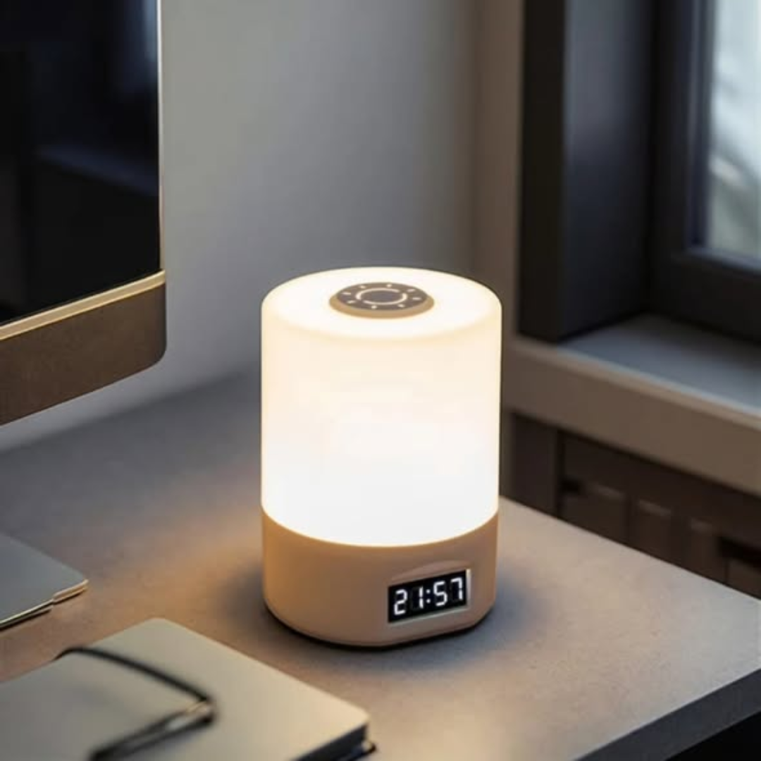 LED Night Lamp with Digital Clock