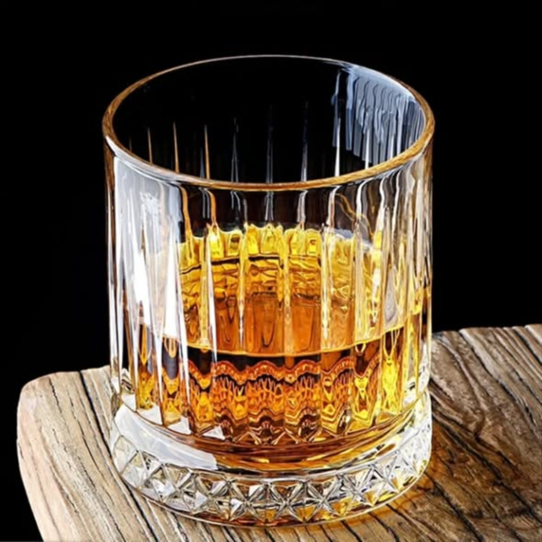6 Pcs Stripped Crystal Whiskey Glasses