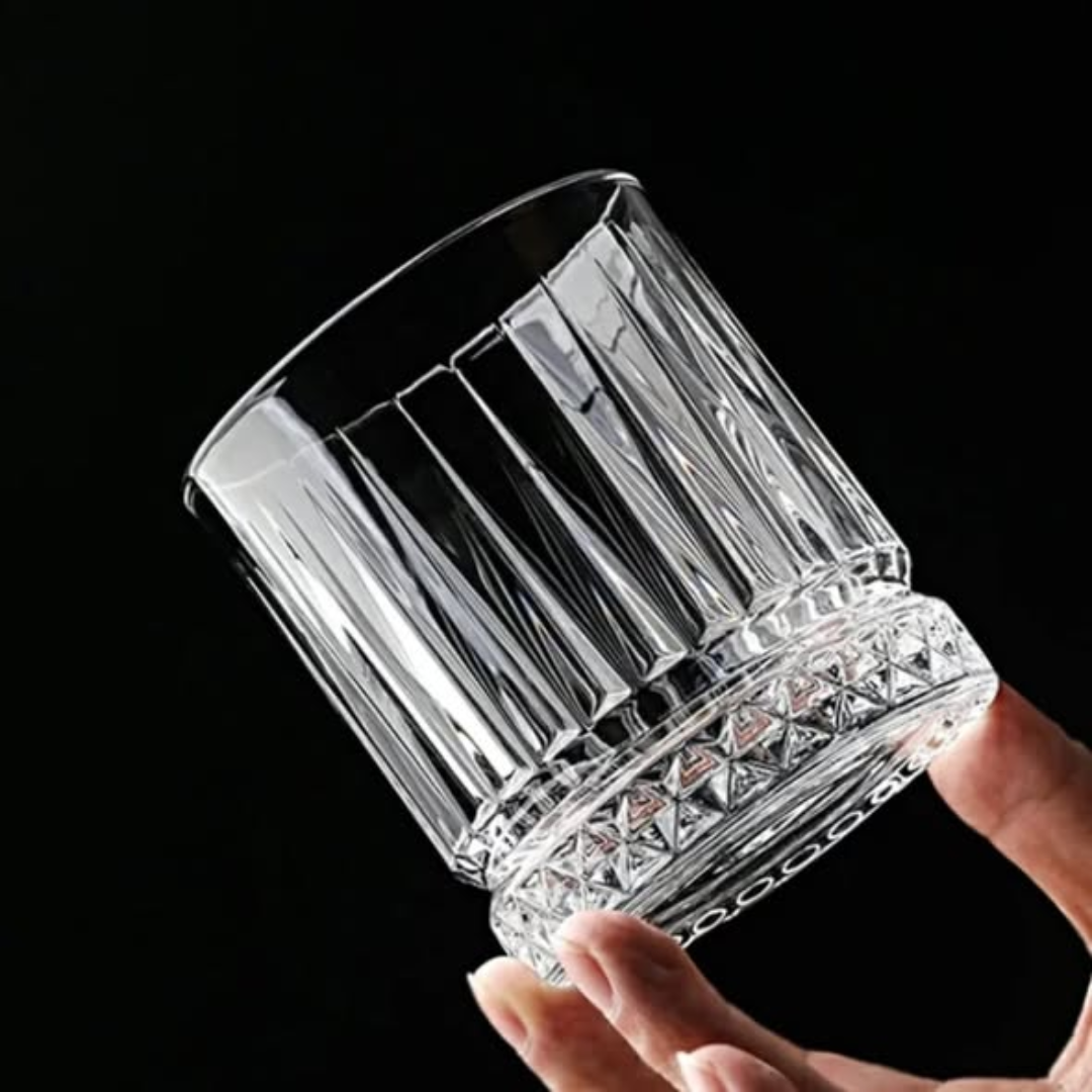 6 Pcs Stripped Crystal Whiskey Glasses