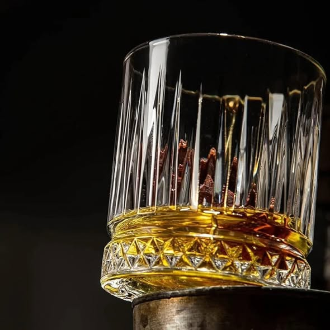 6 Pcs Stripped Crystal Whiskey Glasses