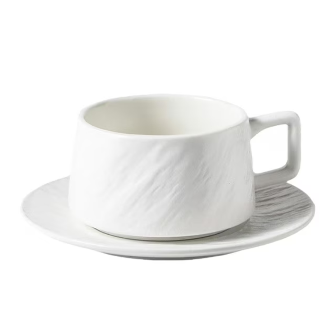European textured Matte ceramic Cappuccino coffee cup set