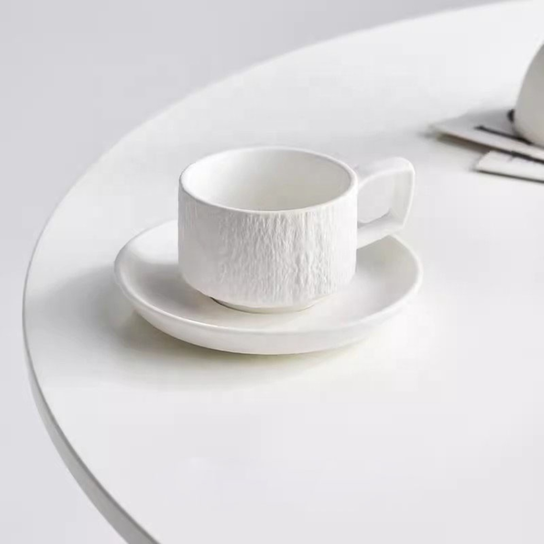 European textured Matte ceramic Cappuccino coffee cup set