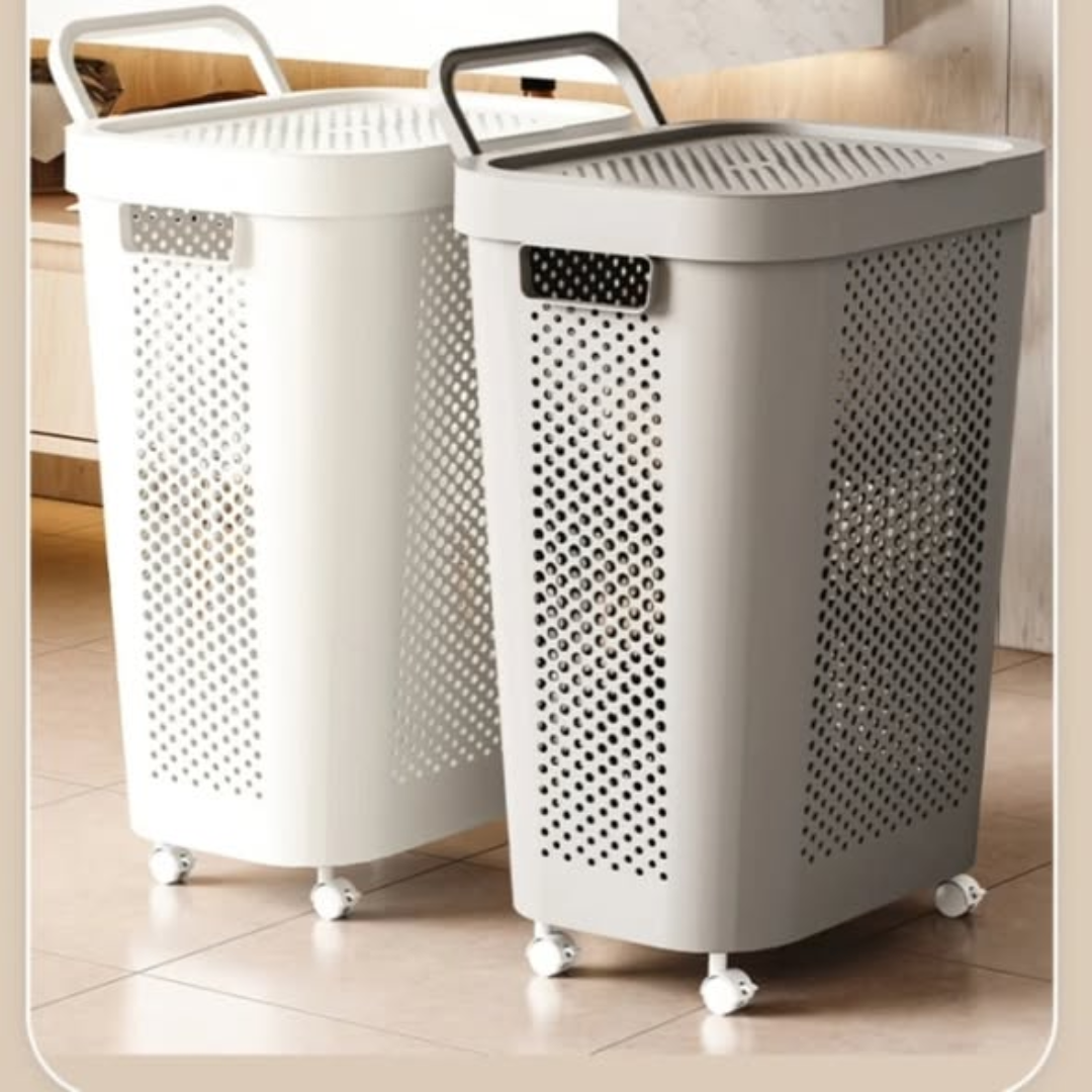 Rolling Laundry Hamper with Lid