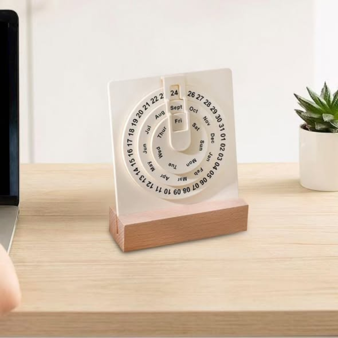 Minimal Rotating Desk Calendar