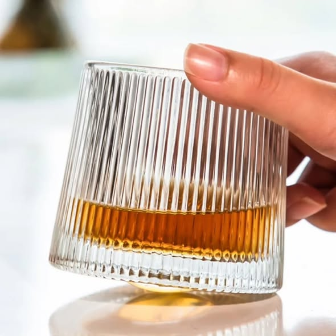 6pcs 360° spinning whiskey glass