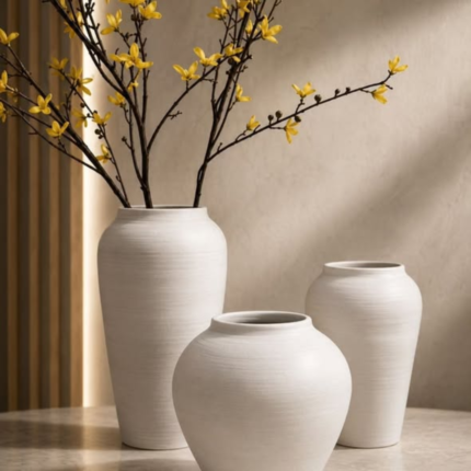 Artistic White Vase Set