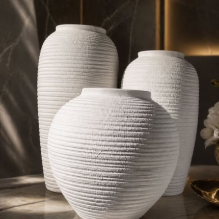 Artistic White Vase Set