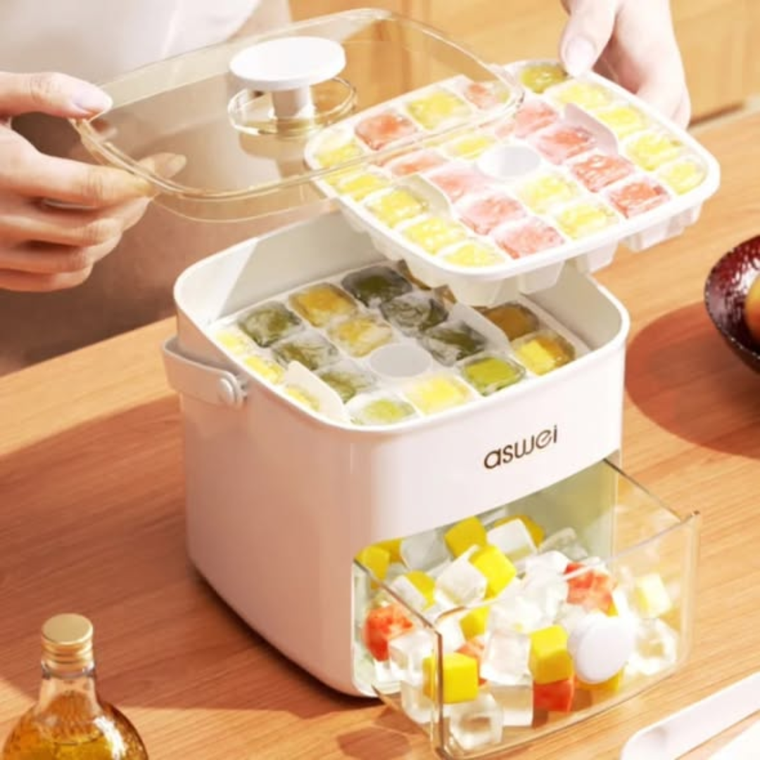 Double Layed Large Capacity 48 Grid Ice Cube maker Tray