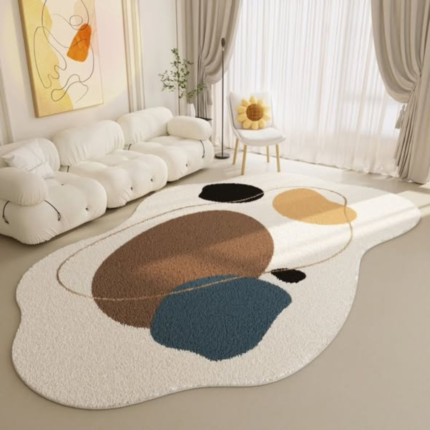 French Cream Style Irregular Pattern Area Rug