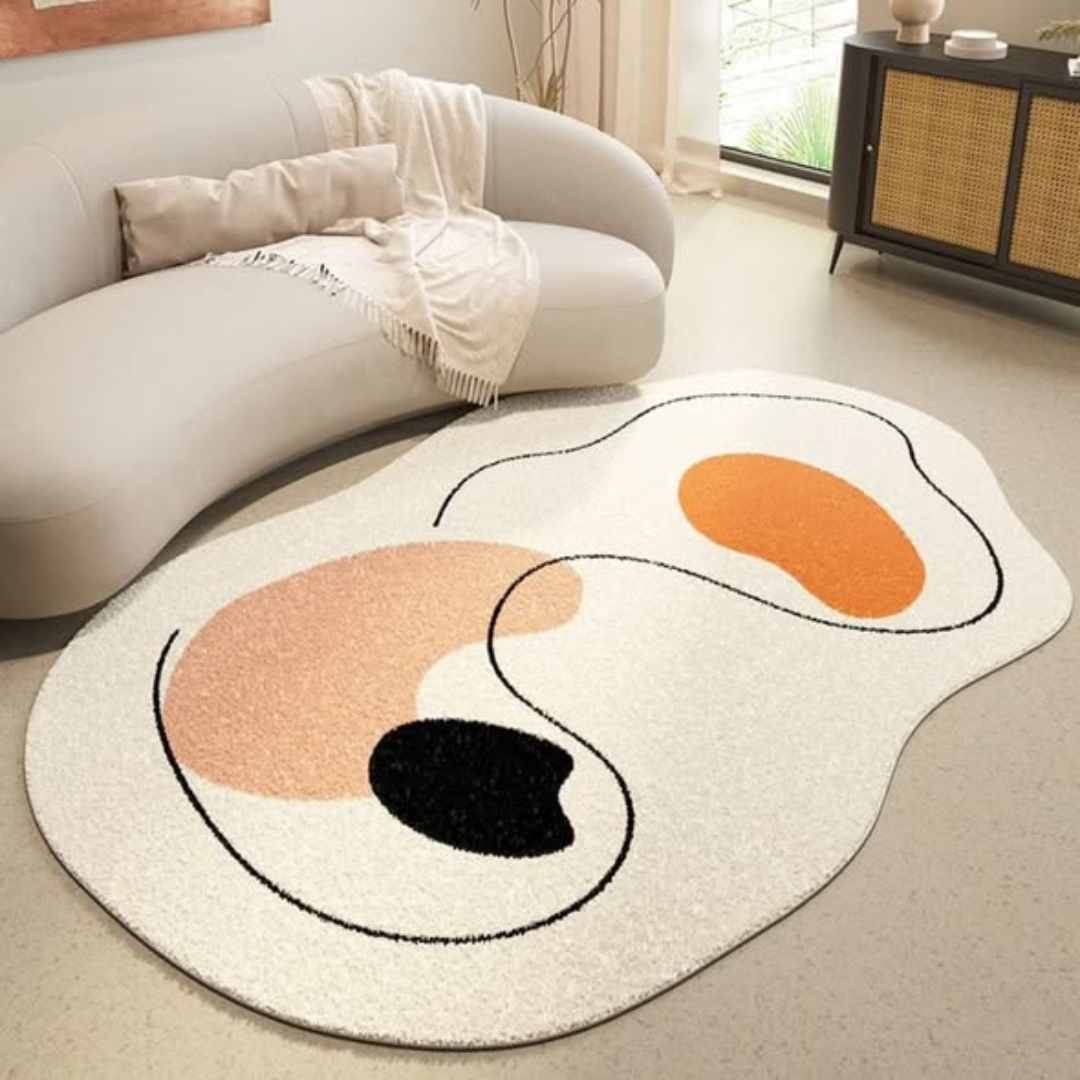 French Cream Style Irregular Pattern Area Rug