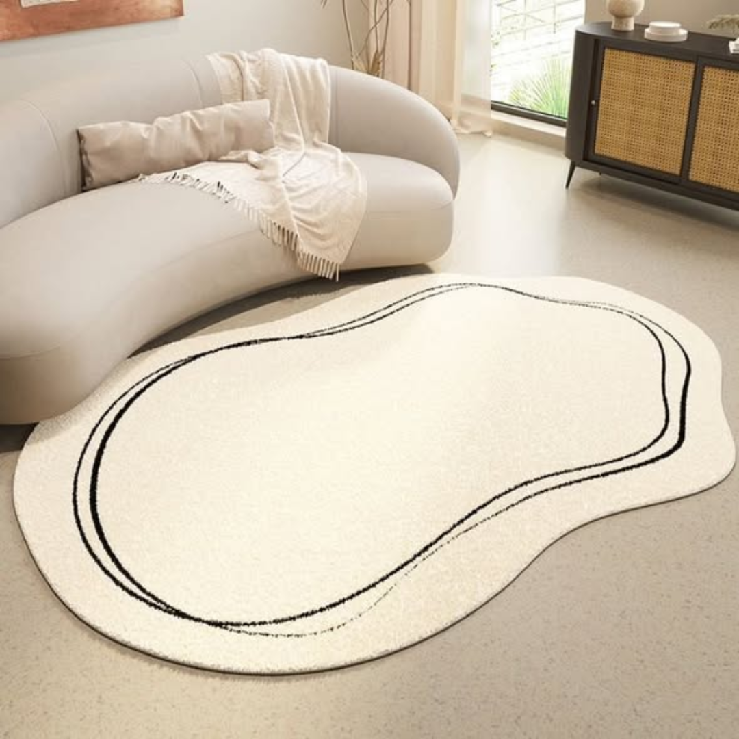 French Cream Style Irregular Pattern Area Rug