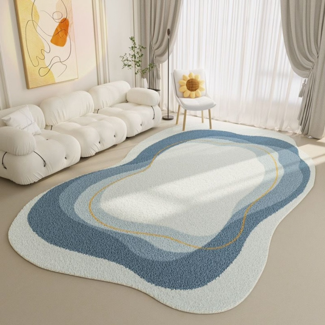 French Cream Style Irregular Pattern Area Rug