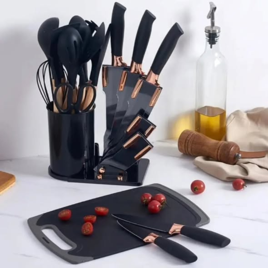 19pcs Heat Resistant Silicone Cooking Kitchen Spoon Set