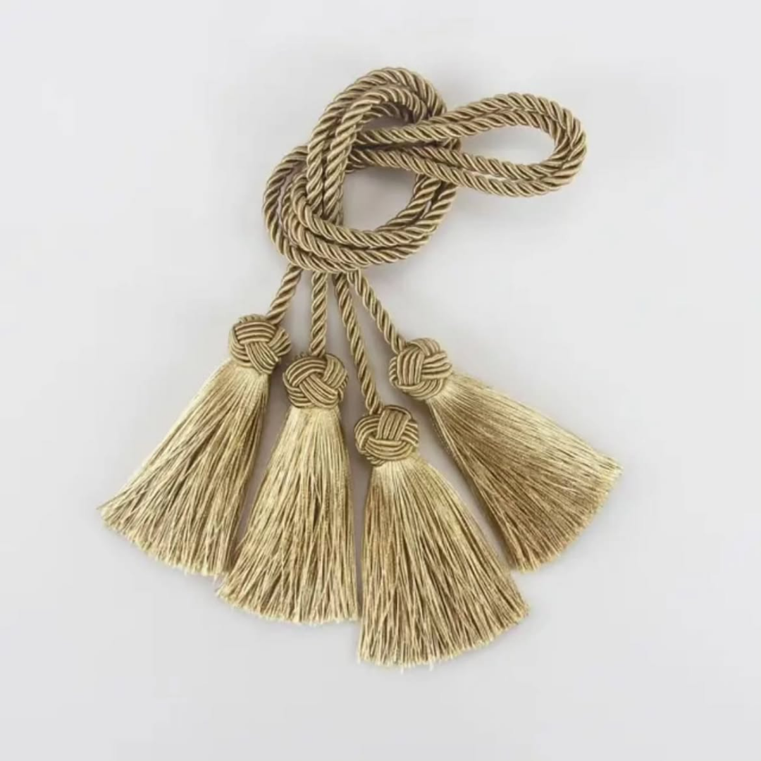 Gold Tassel Curtain Tiebacks