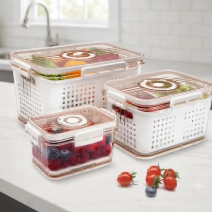 3-Piece Airtight Fridge Storage Box Set