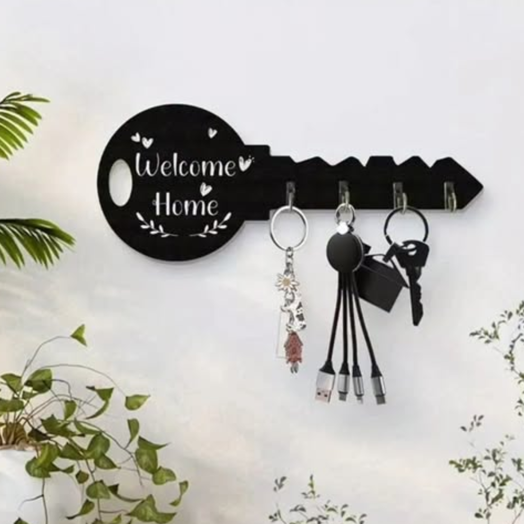 Wall Mounted Decorative Wooden Key Organizer