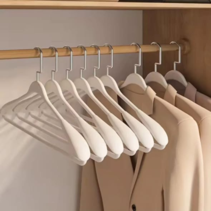 Cream Arc-Shaped Thickened Clothes Hangers 10pcs Set